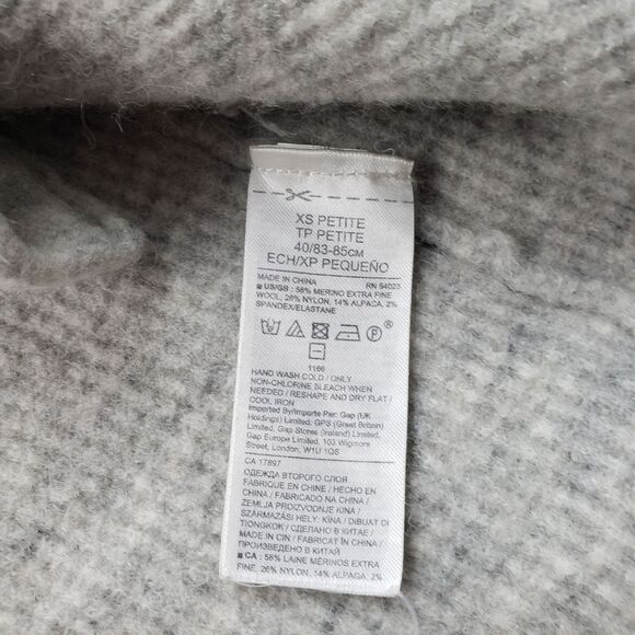 Banana Republic Wool Alpaca Cardigan Sweater Womens Petite XS PXS Gray Open - Picture 4 of 8